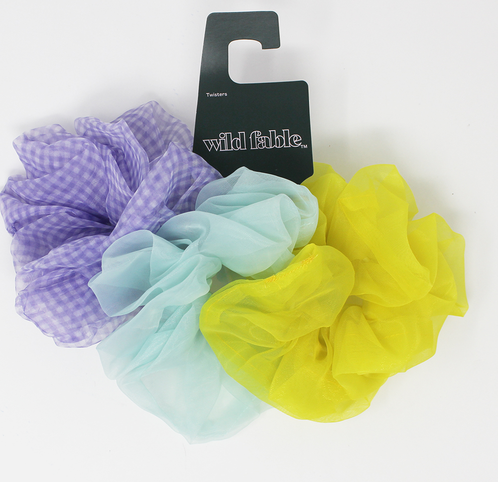 Gingham Jumbo Hair Twister Set 3pc - Wild Fable™ Multicolor Cools